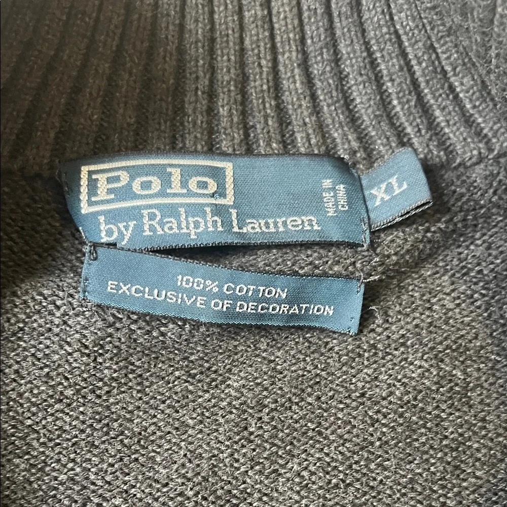 Polo by Ralph Lauren Men's Grey Zip-Up Sweater